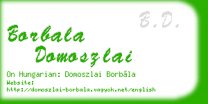 borbala domoszlai business card
